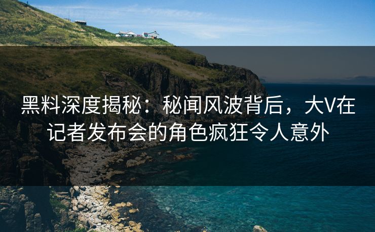 黑料深度揭秘：秘闻风波背后，大V在记者发布会的角色疯狂令人意外